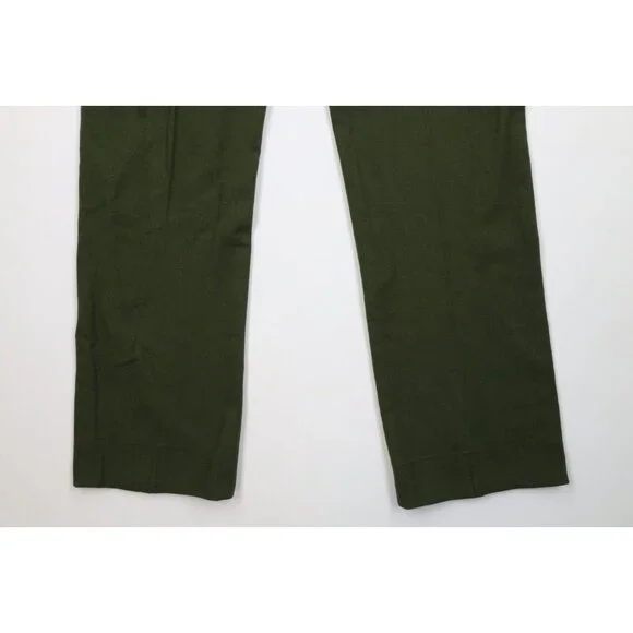 Vintage 60s Streetwear Mens 36x34 Wool Whipcord Wide Leg Buckle Back Pants USA
